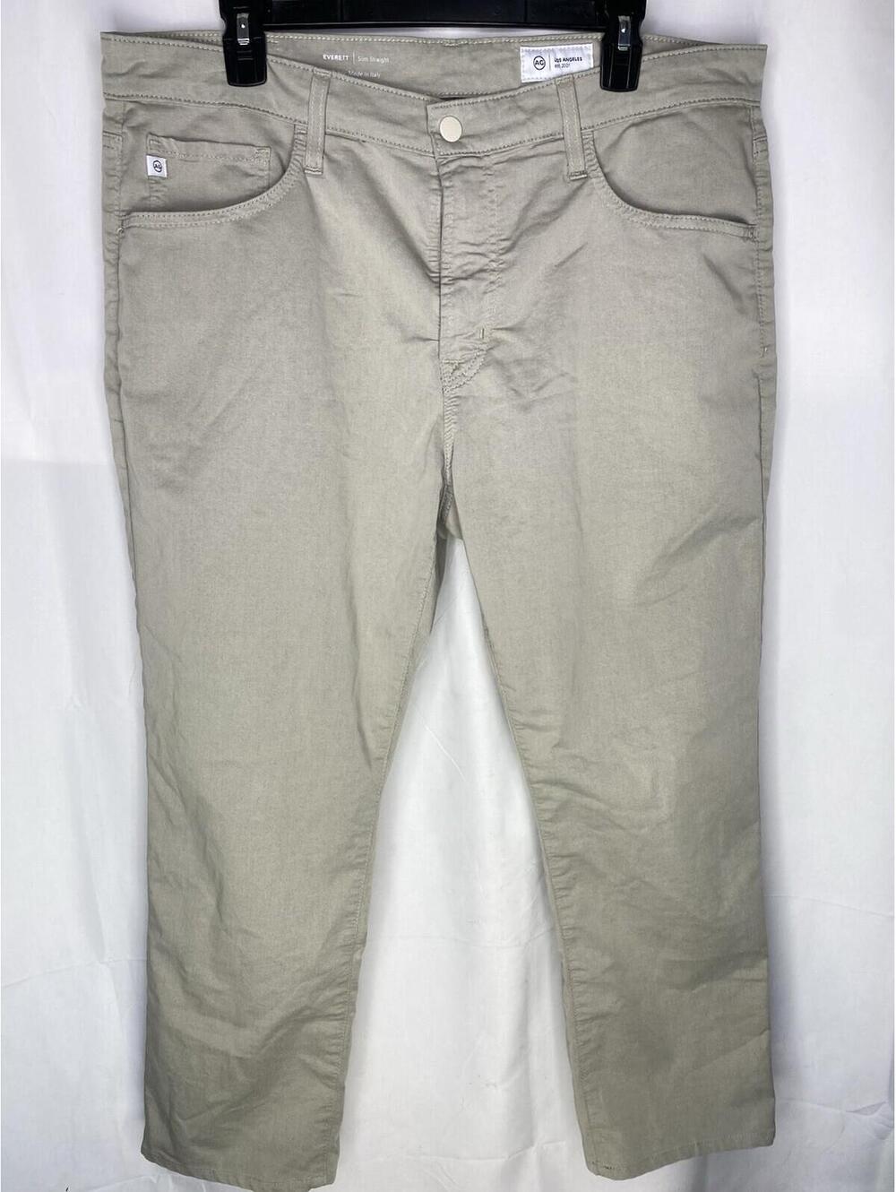 AG Adriano Goldschmied Everett Jeans Mens 36x32 Green Slim Straight Denim Pants